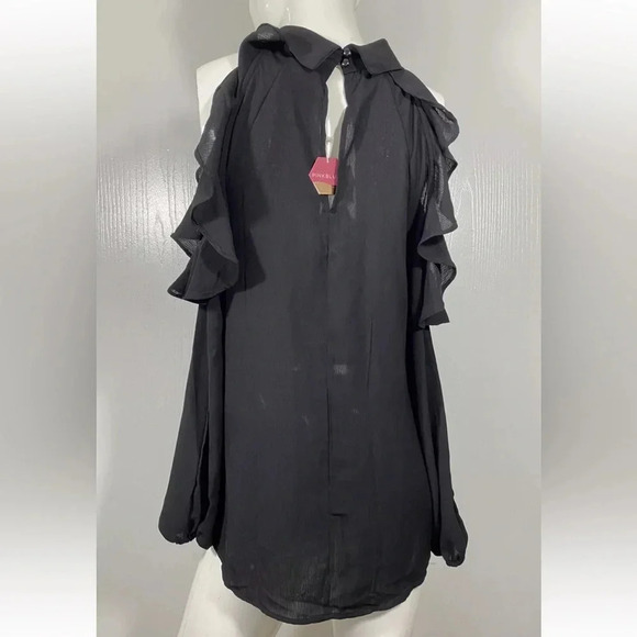 PinkBlush Maternity Knit Open Shoulder Ruffle Top Shirt Size Small S - Picture 4 of 6